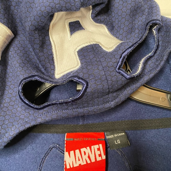 Marvel - Captain America Avenger jacket coat Hoodie Mask - Men's size L - Picture 6 of 7